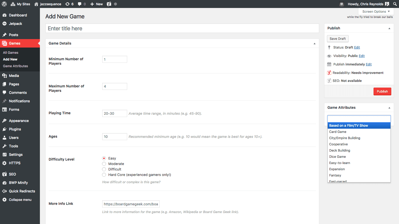Announcing Games Collector, a tabletop game management plugin for WordPress